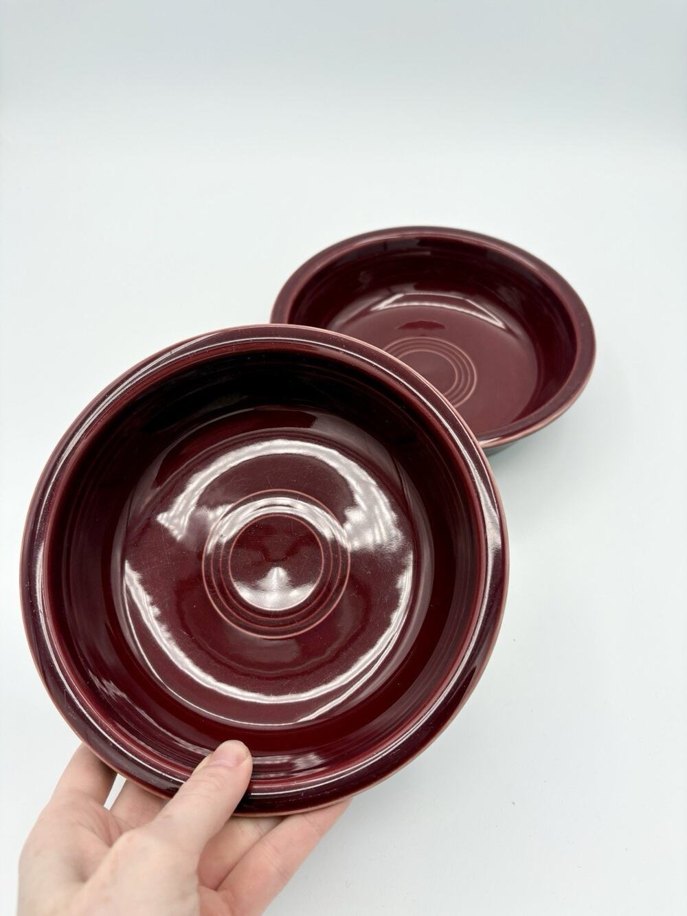 Fiestaware Medium Bowls Claret 7” Set Of 2 USA Discontinued